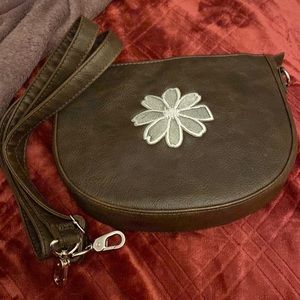Thirty one half moon crossbody purse
